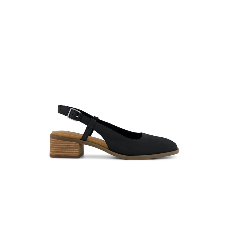 TOMS • Jaclyn Slingback Heels Nubuck Leather - Black