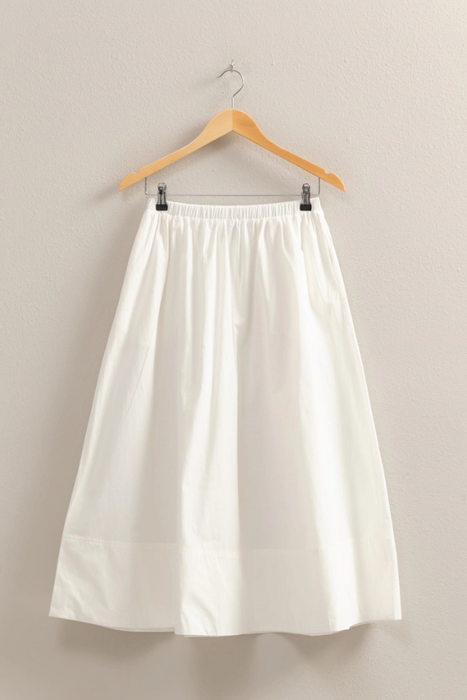 Romantic High Waist Midi Skirt - White