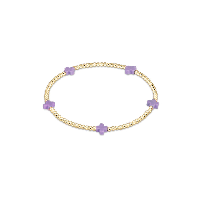 enewton • Signature Cross 2mm Bead Bracelet Purple