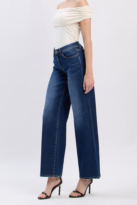 Flying Monkey • High Rise Full Length Wide Jeans - Flying Bird