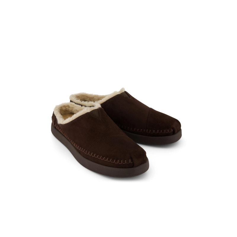 TOMS • Alpargata Ease Mule - Chocolate Brown Microsuede w/ Faux Fur