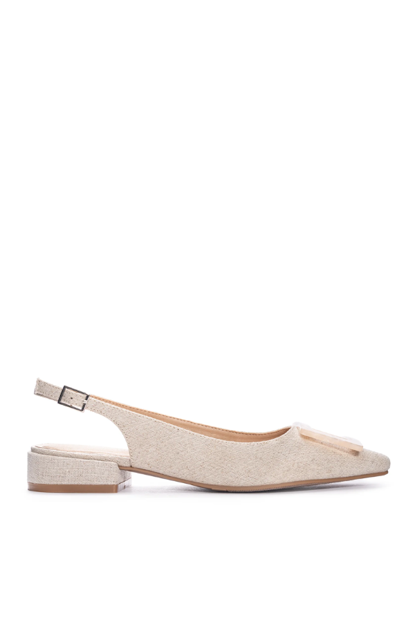 Sweetie Linen Slingback Heel - Natural