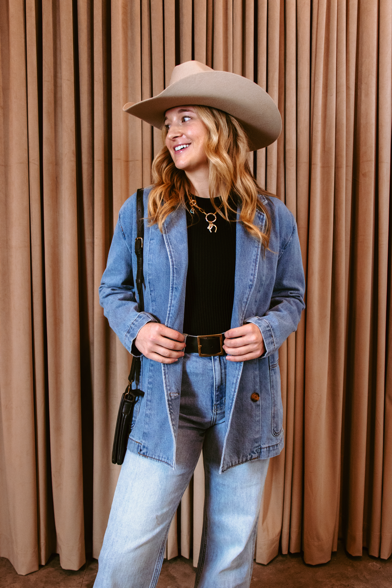 Denim Oversize Blazer - Denim