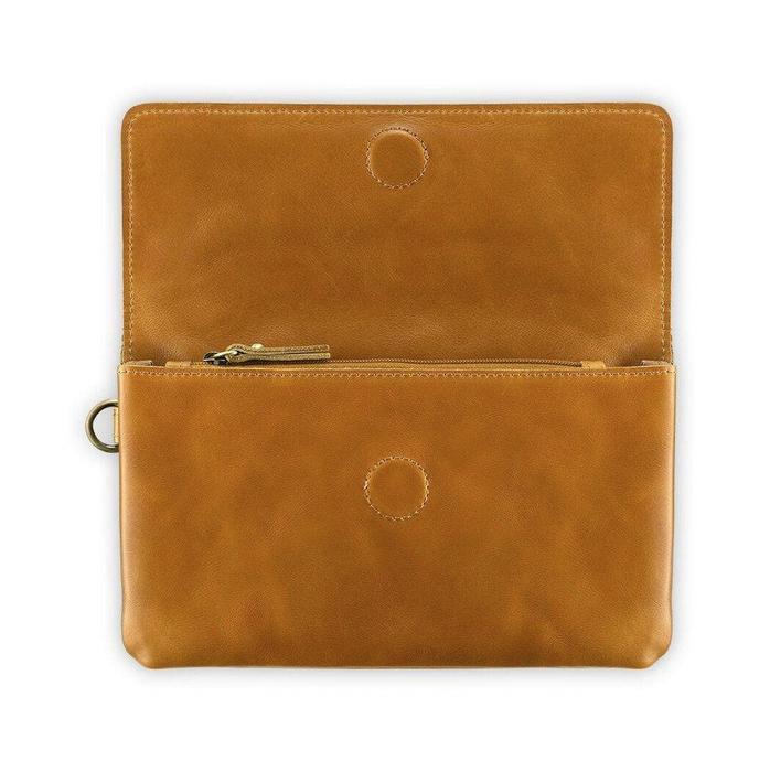 Andar - The Stevie Full Grain Leather Wristlet/Clutch - Camel Tan