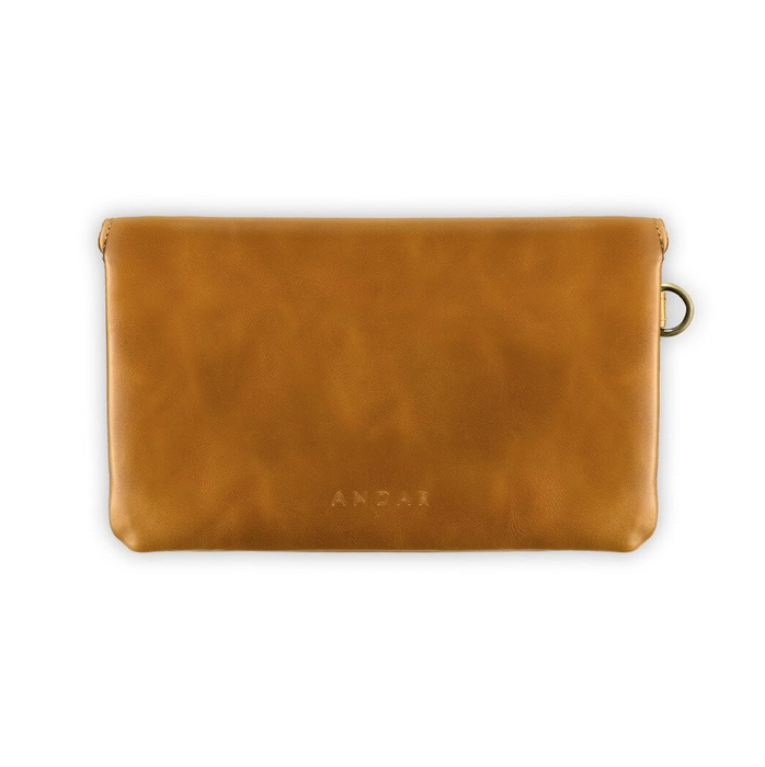 Andar - The Stevie Full Grain Leather Wristlet/Clutch - Camel Tan