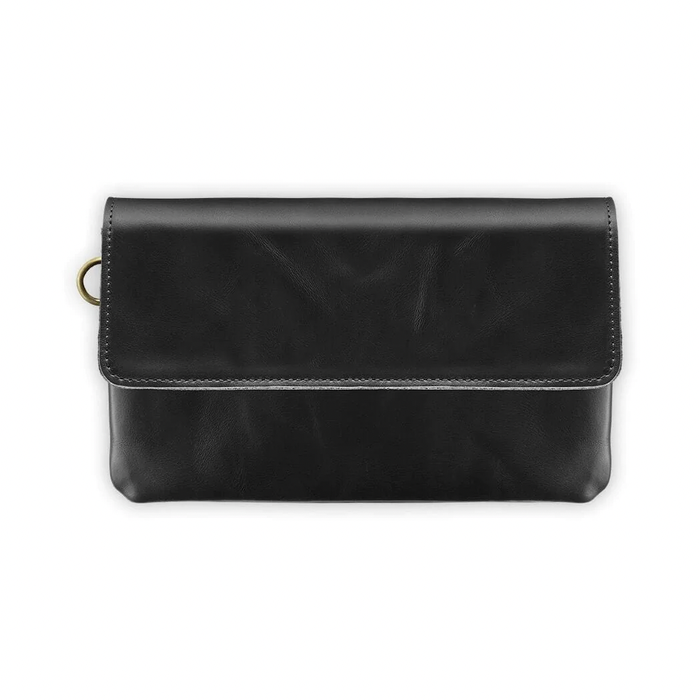 Andar - The Stevie Full Grain Leather Wristlet/Clutch - Jet Black