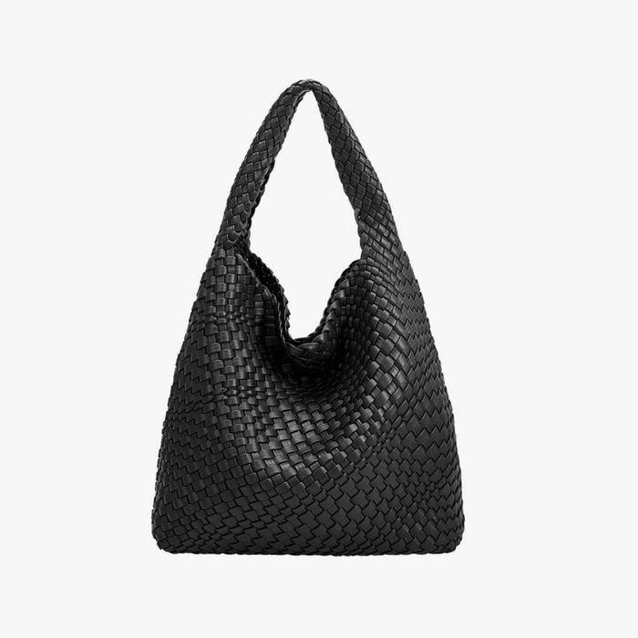 Johanna Large Bag with Weave Detail - Black