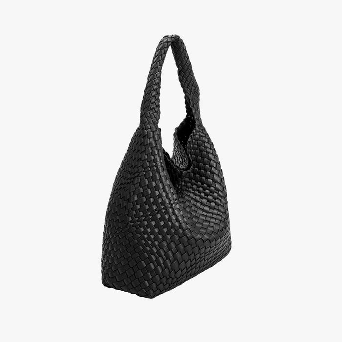 Johanna Large Bag with Weave Detail - Black