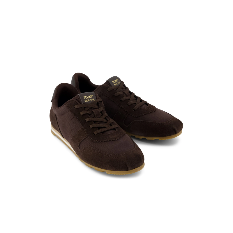 TOMS • Trvl Lite Palisade Water Repellent Chocolate Brown Vintage Twill/Suede Sneaker