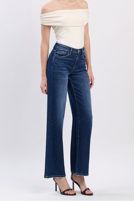 Flying Monkey • High Rise Full Length Wide Jeans - Flying Bird