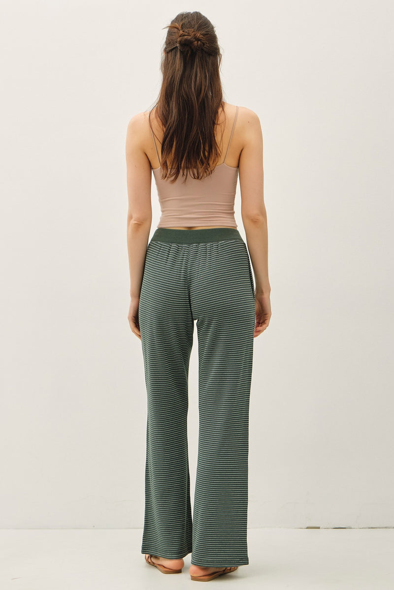 Striped Thermal Pants - Hunter