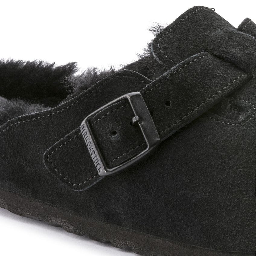 Birkenstock® • Boston Suede with Shearling - Black — bfearless.