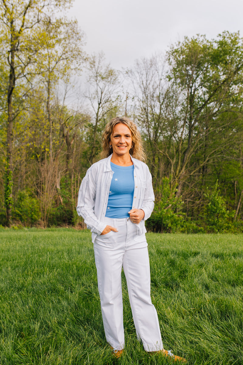 Charlie B • Cropped Wide Leg Colored Twill Pants With Patch Pockets - White