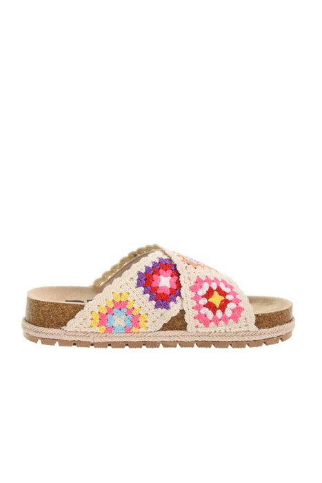 Tacoma Crochet Sandal - Sand & Multi