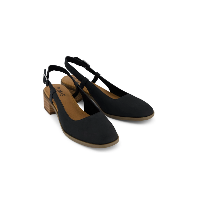 TOMS • Jaclyn Slingback Heels Nubuck Leather - Black