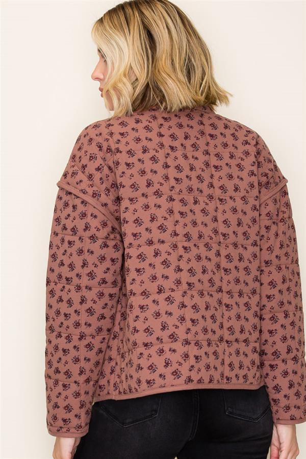 Floral Quilted Jacket – Mauve