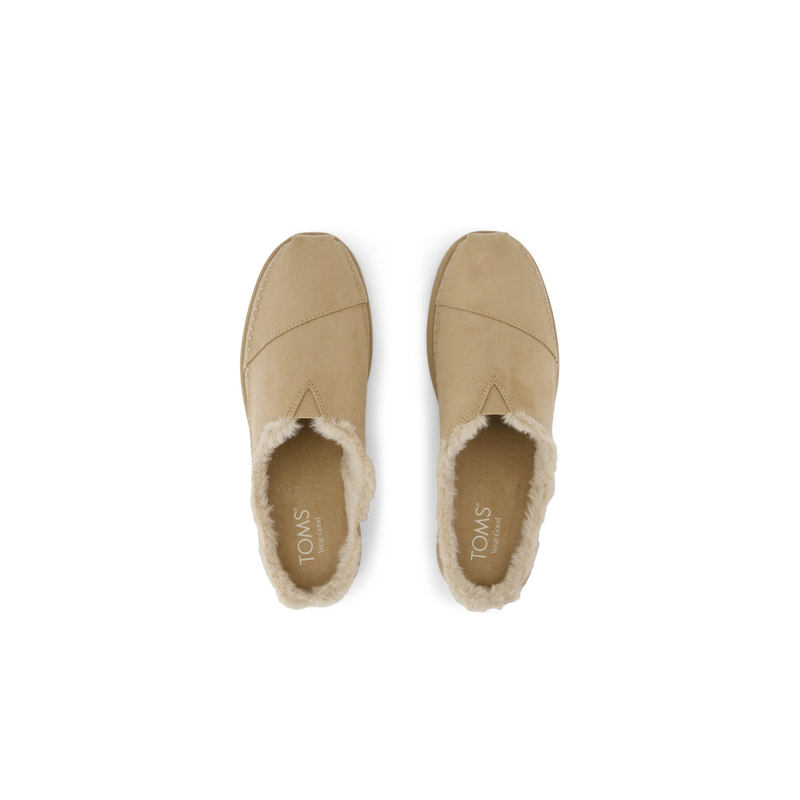TOMS • Alpargata Ease Mule - Taupe Microsuede w/ Faux Fur