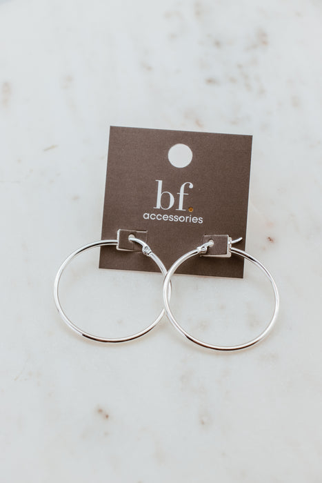 Silver 40mm Hoop Earrings