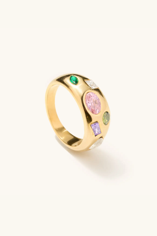 Nikki Smith Designs • Lizzy Multi Gem Chunky Ring - Gold