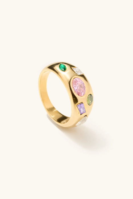Nikki Smith Designs • Lizzy Multi Gem Chunky Ring - Gold