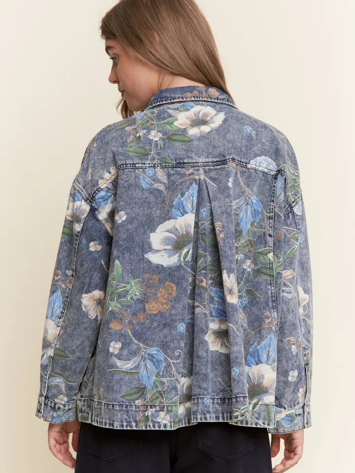 Floral Print Denim Jacket