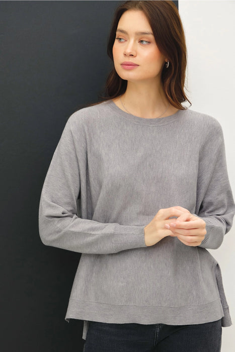 Classic Cut Sweater - Heather Grey