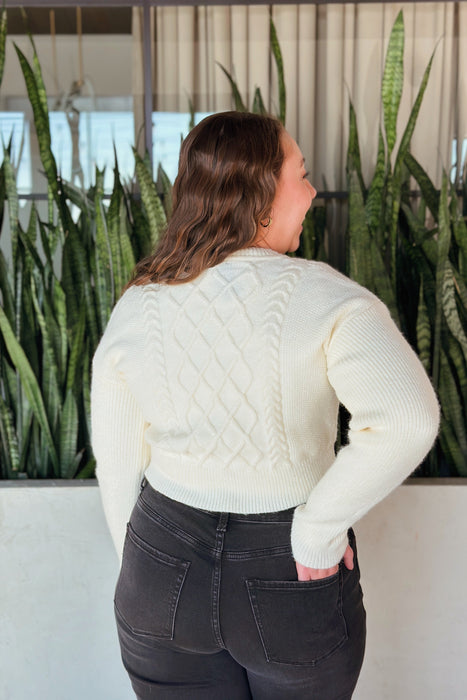 Bow Tie Cardigan - White/Black