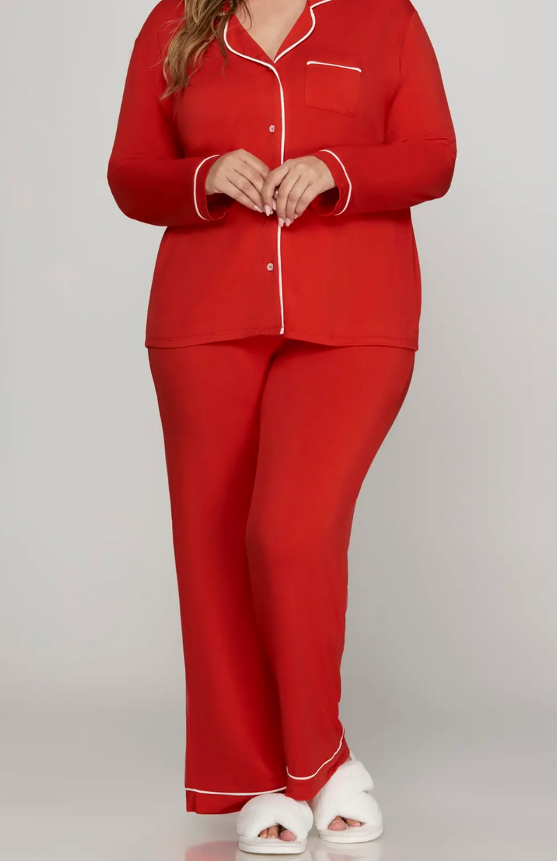 Red Pajama Set - Curvy