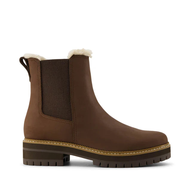 TOMS Bennet Boots Oak Brown Nubuck Leather/Faux Fur
