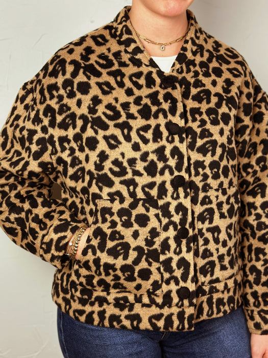 Leopard Short Fur Jacket