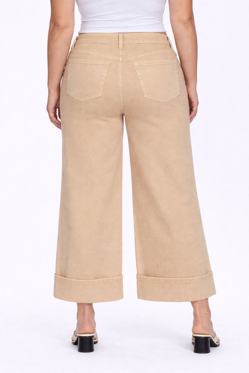 Lovervet • Mid Rise Wide Leg Jeans - Sun Beige (Curvy)