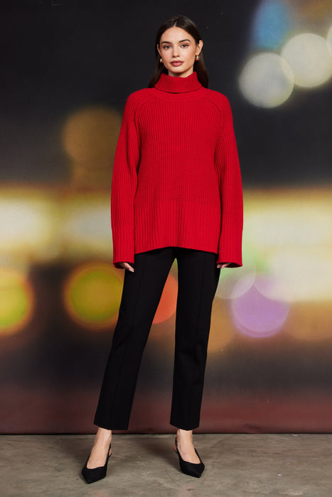 Turtleneck Sweater - Red