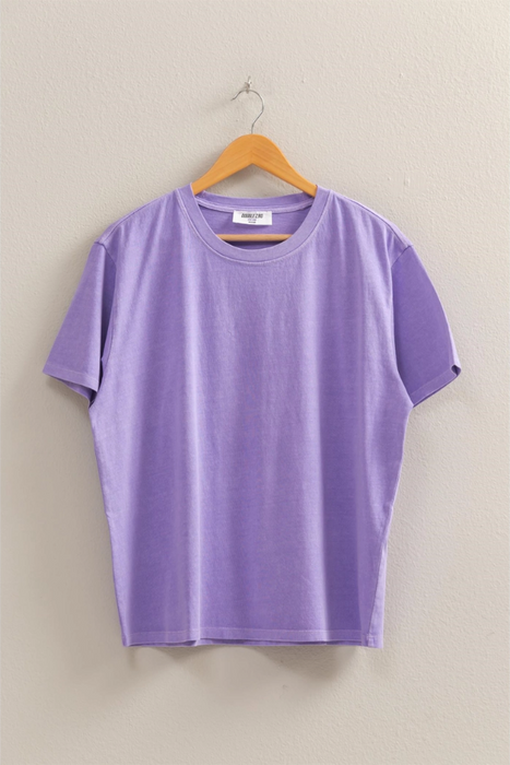 Crew Neck Short Sleeve T Shirt - Wisteria