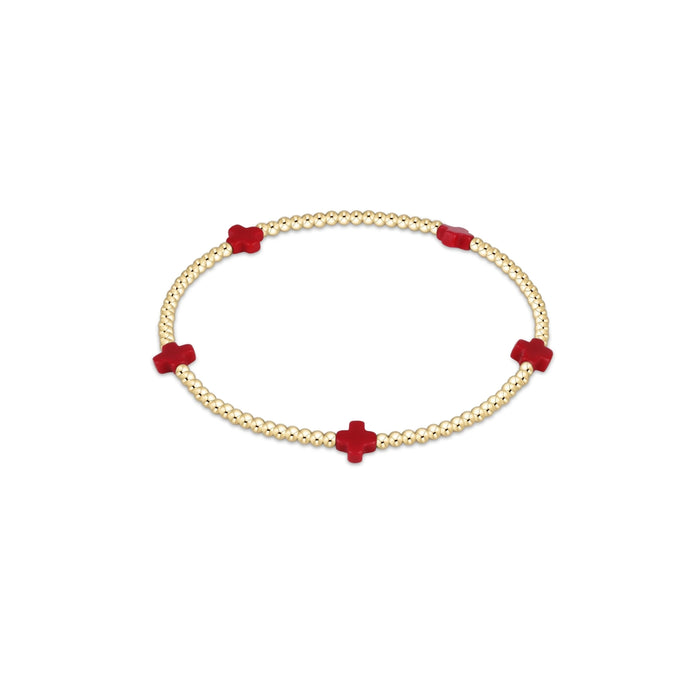 enewton • Signature Cross 2mm Bead Bracelet Red