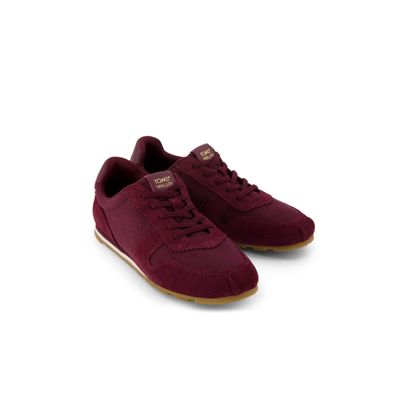 TOMS • Trvl Lite Palisade Water Repellent Dark Burgundy Vintage Twill/Suede Sneaker