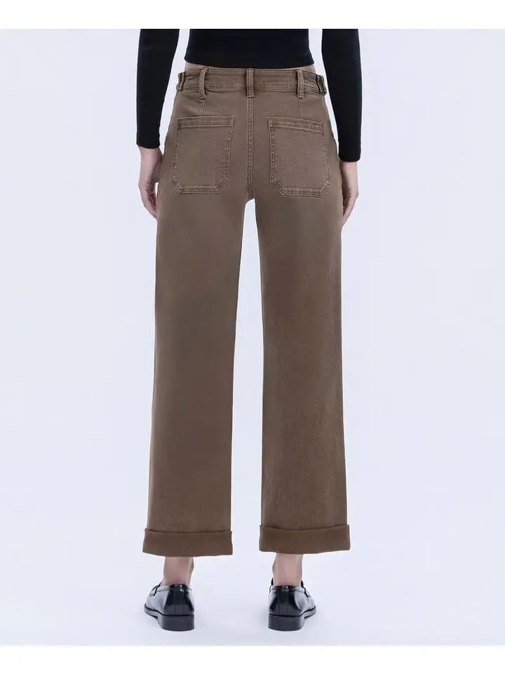 High Rise Slim Wide - Coffee