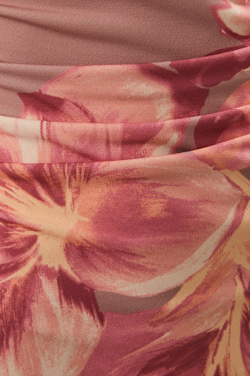 Floral Midi Dress - Mauve