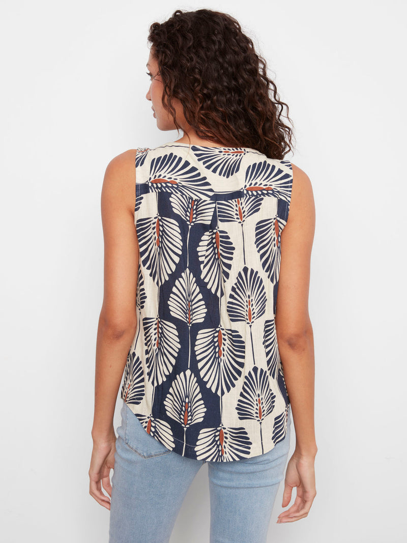 Sleeveless Linen Blouse - Tahiti