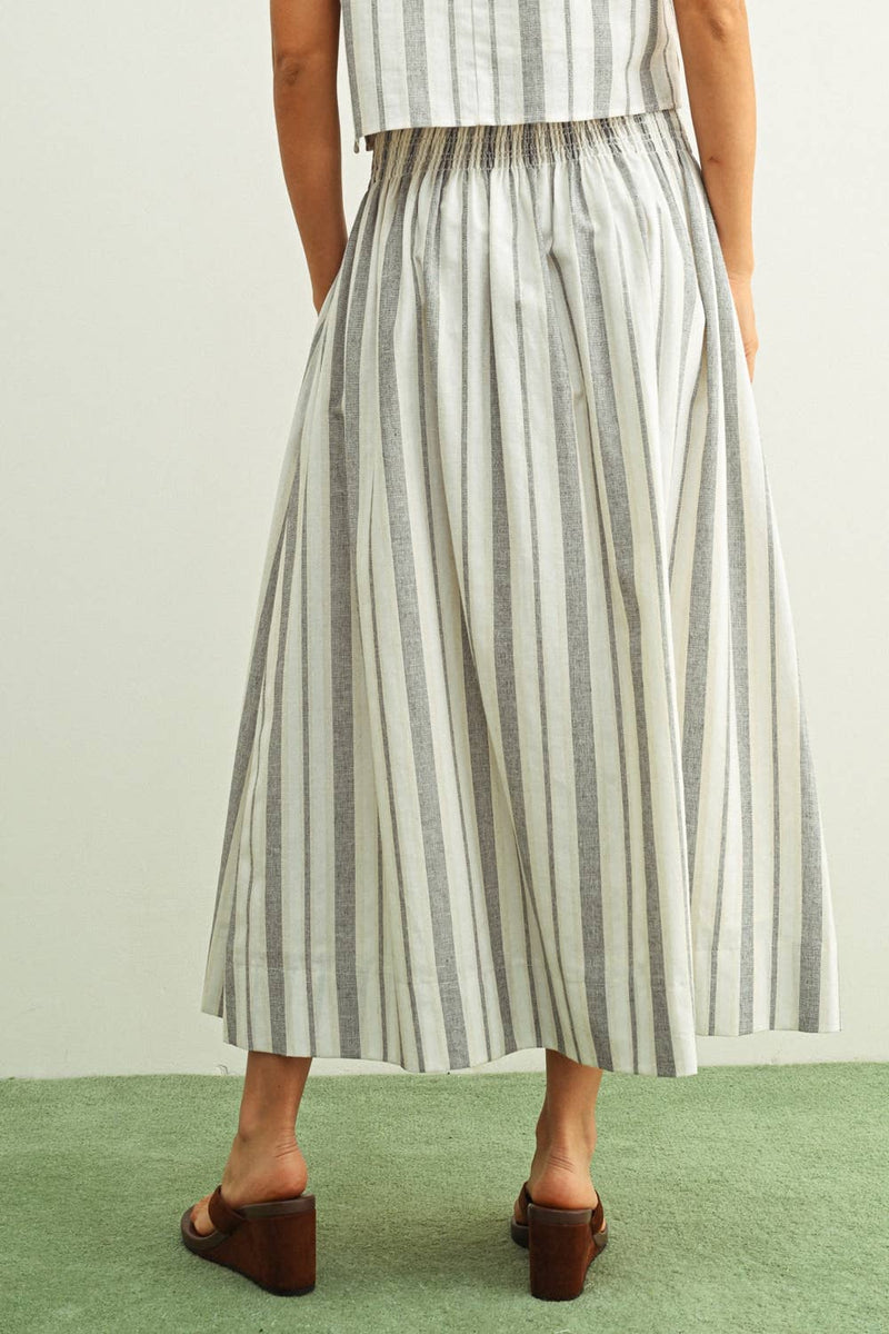 Stripe Skirt - Black & Oatmeal