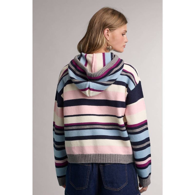 Stripe Sweater Hoodie - Pink & Blue