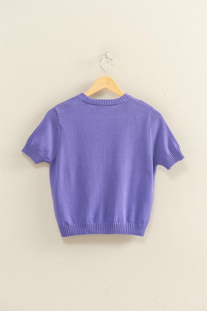 Cardigan Sweater - Iris Purple