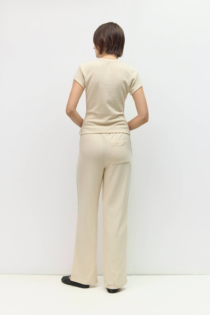 The Enzo Top | Waffle Button-Up Knit Top - Cream