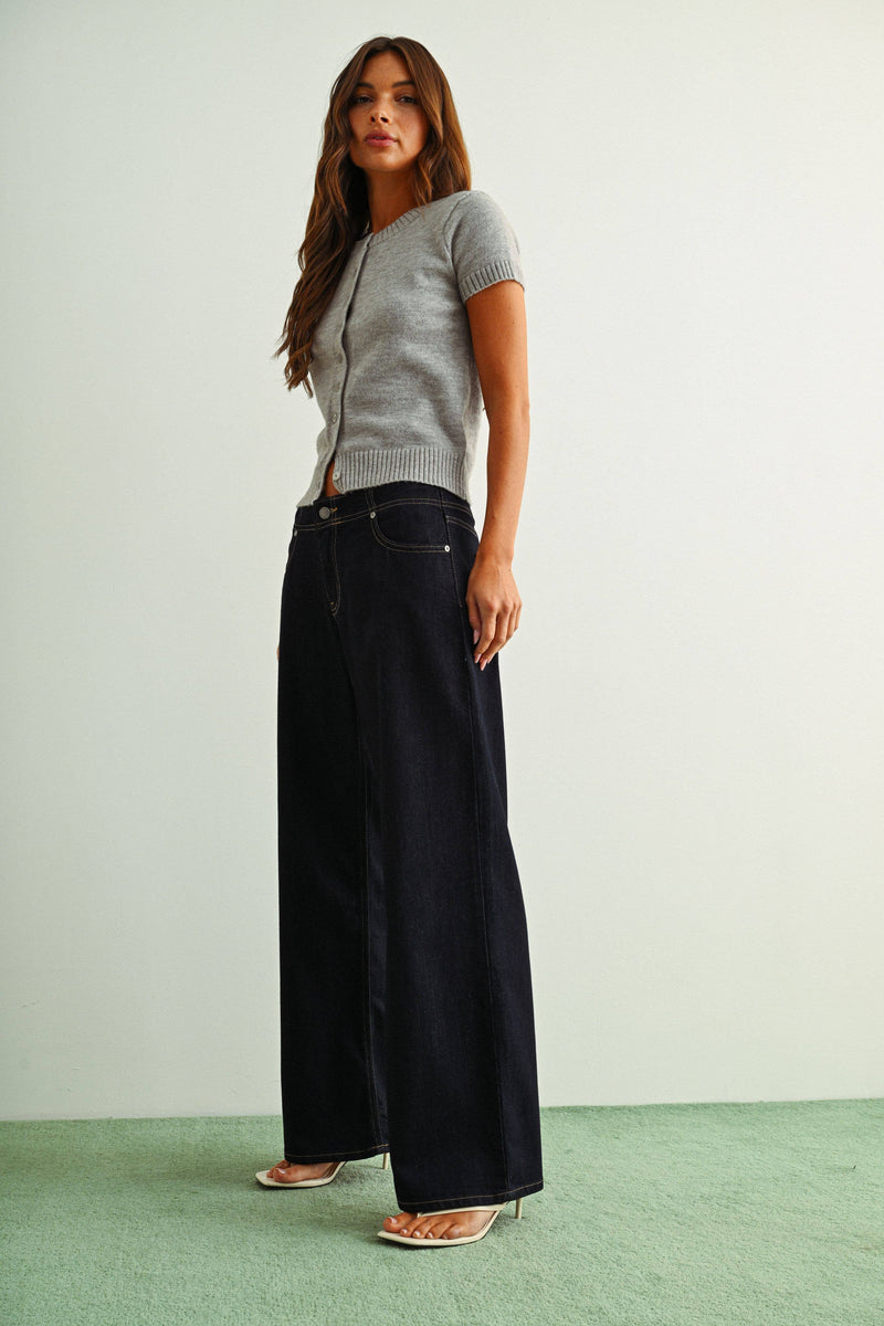 Just Black Denim • Classic Stretch Wide Leg Jeans - Rinse