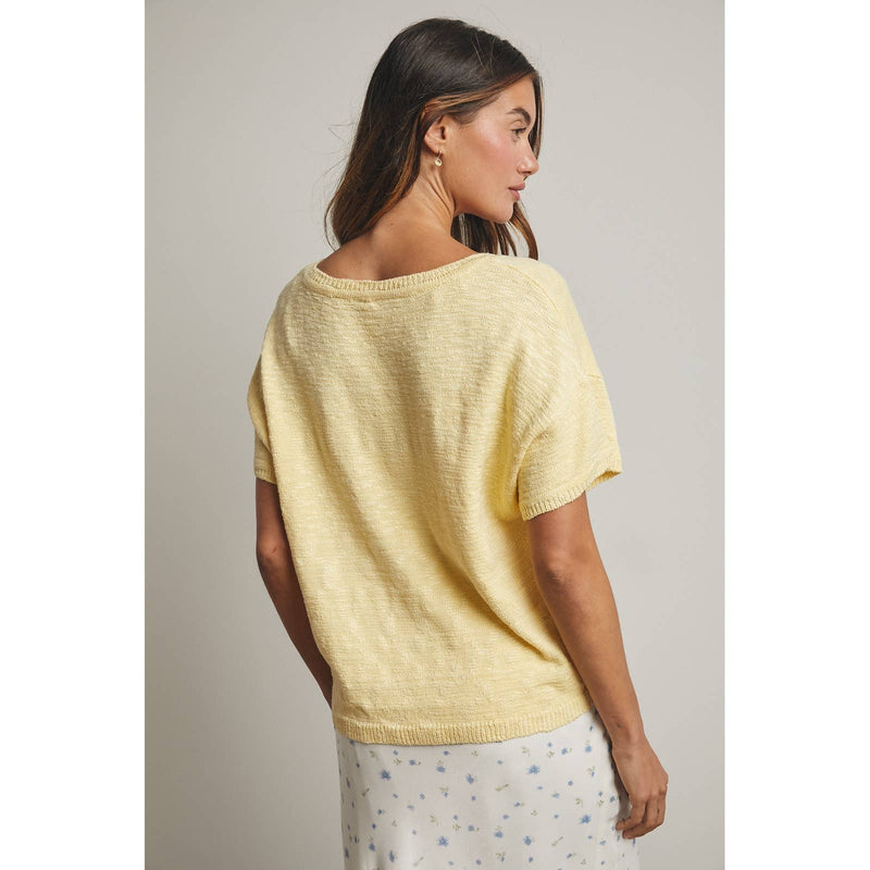 V Neck Sweater - Lemon