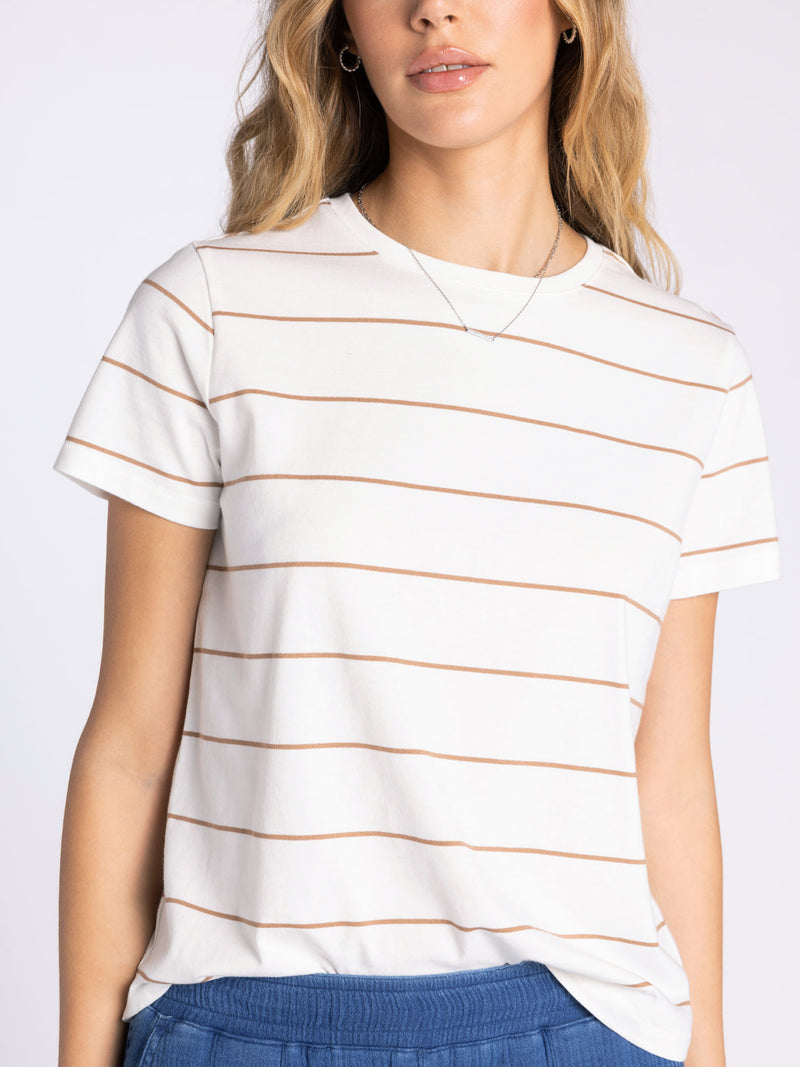 Thread & Supply • Asher Tee - Ivory & Light Brown