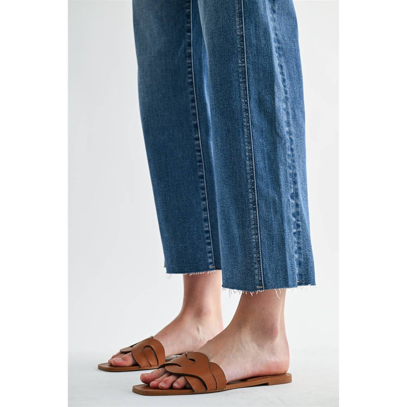 Mica • Mid Rise Crop Straight - Blue Chill