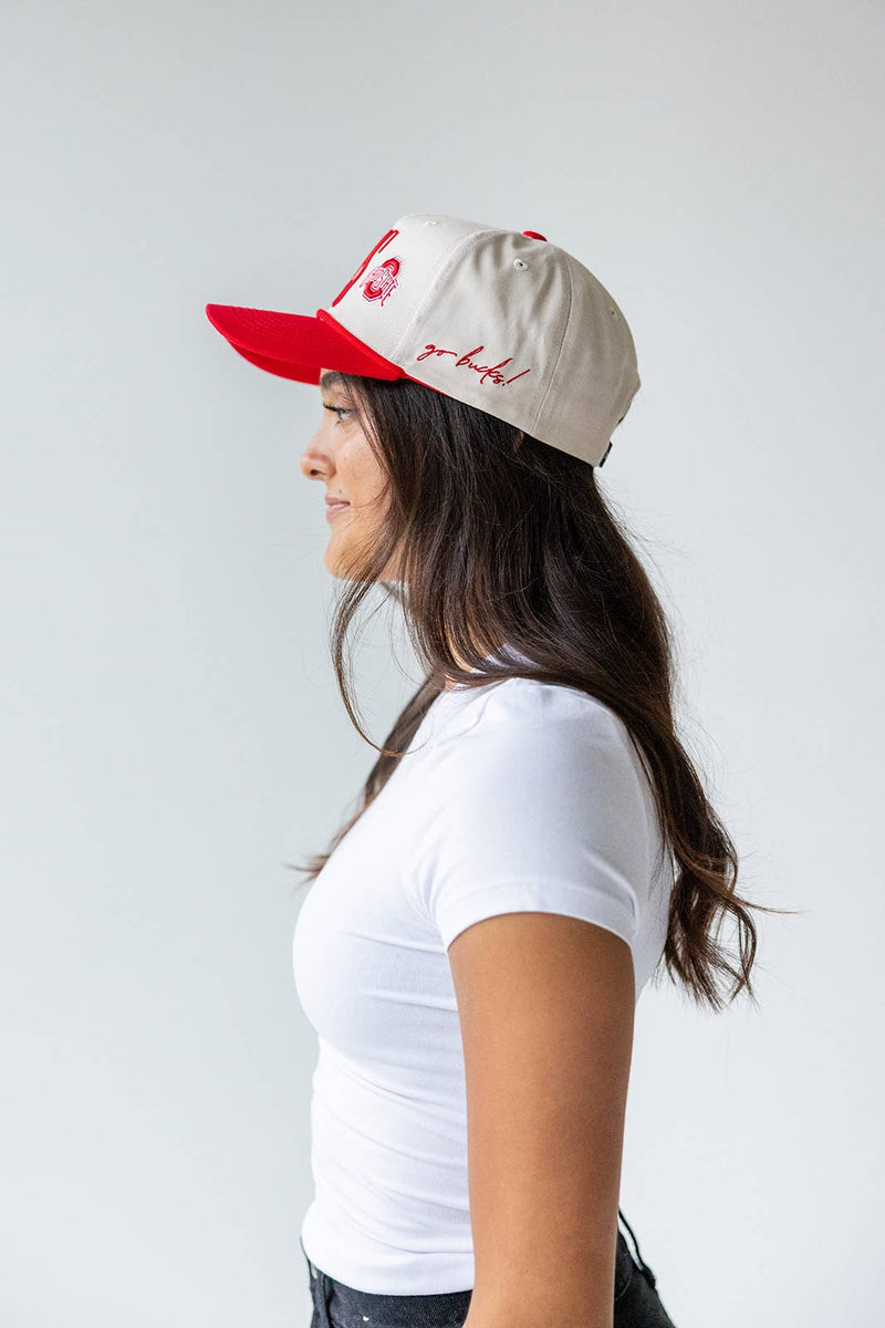 Buckeye Hat - Red & Ivory