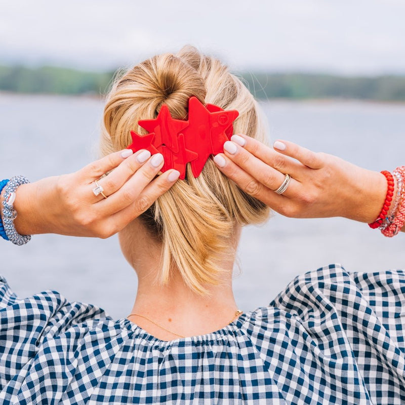 Teleties • Flat Hair Clip - Red Shooting Star (Large)