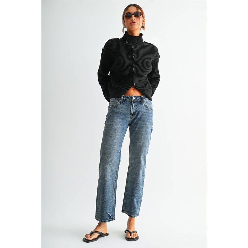 Mica Denim • Mid Rise Straight Ankle Jeans - Chathams Navy