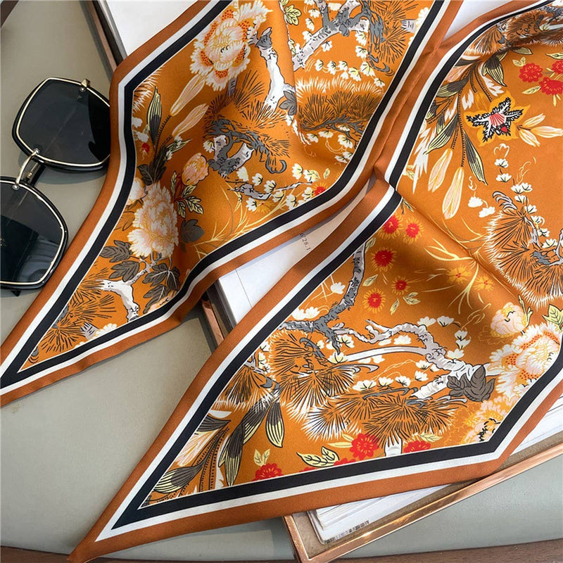 Turmeric Temperament Thin Narrow Ribbon Head Scarf